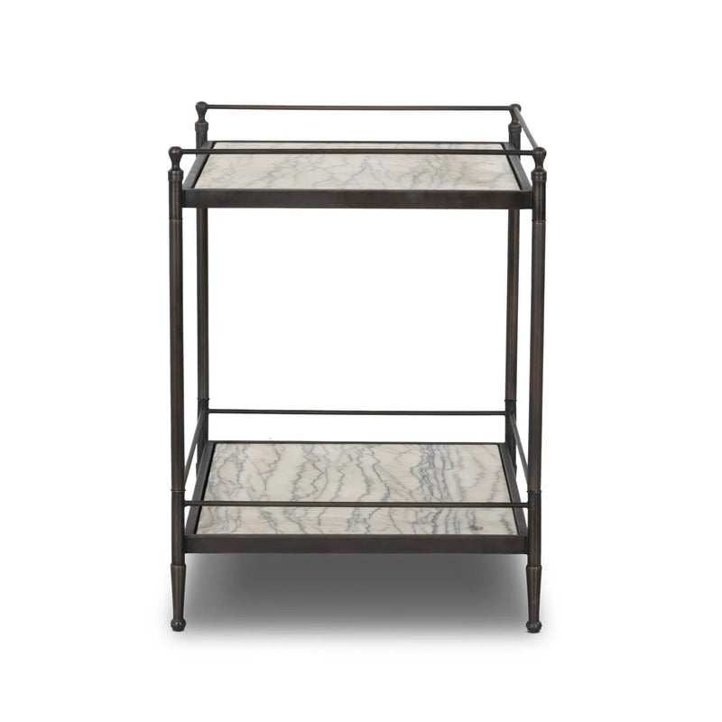 Eisen Wavy White Marble Nightstand | shipping 7/20/2025