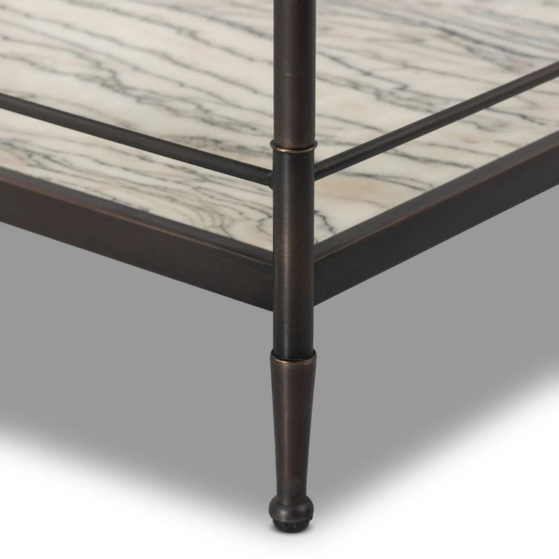 Eisen Wavy White Marble Nightstand | shipping 7/20/2025