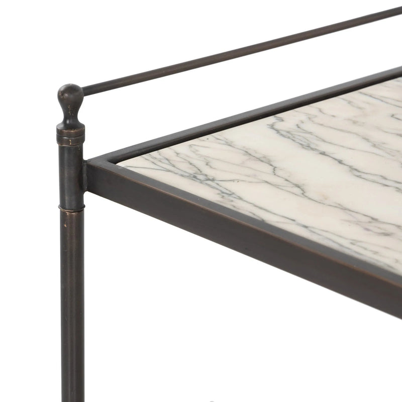 Eisen Wavy White Marble Nightstand | shipping 7/20/2025