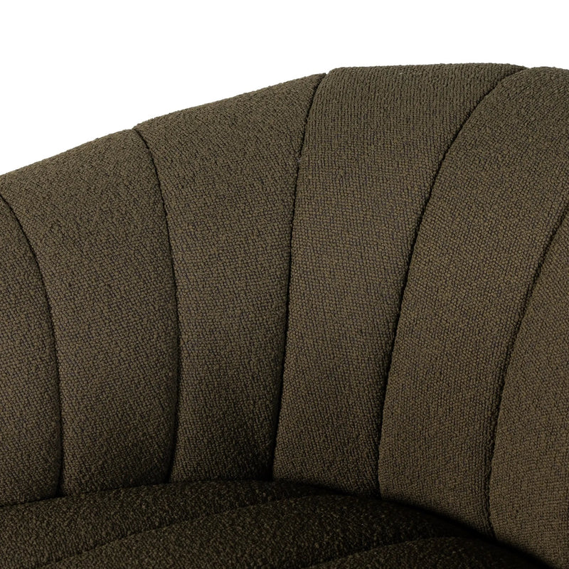 Elliana FIQA Boucle Olive Swivel Chair | ready to ship!