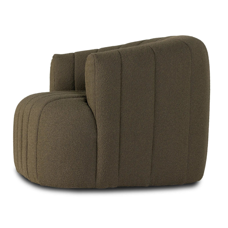 Elliana FIQA Boucle Olive Swivel Chair | ready to ship!