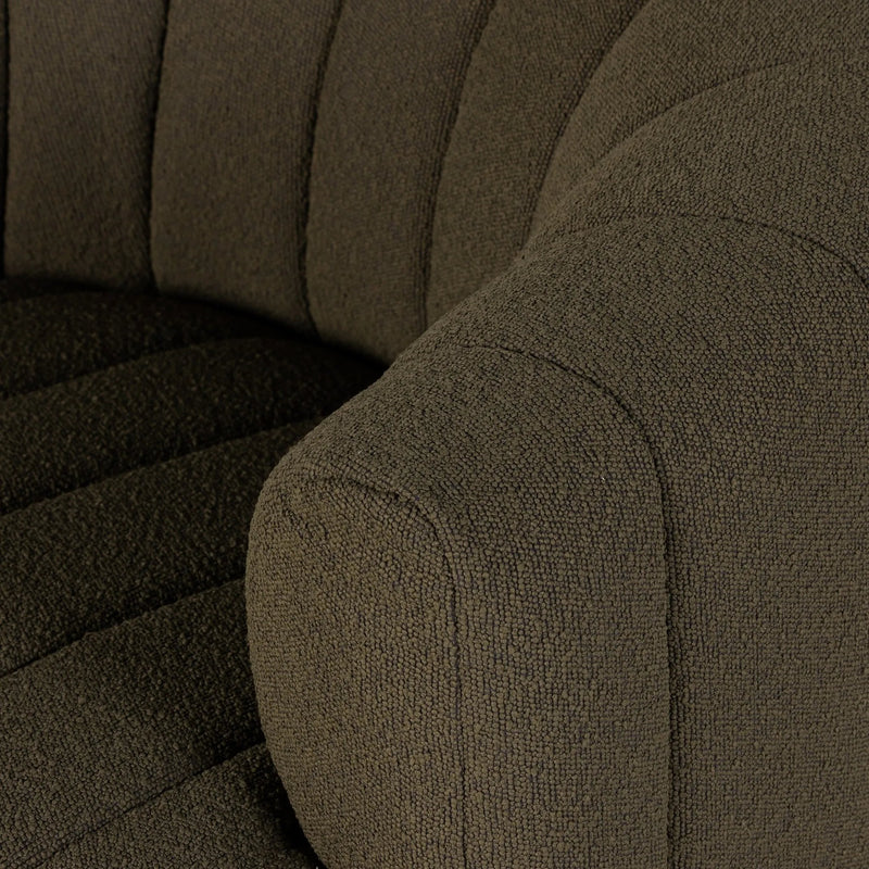 Elliana FIQA Boucle Olive Swivel Chair | ready to ship!