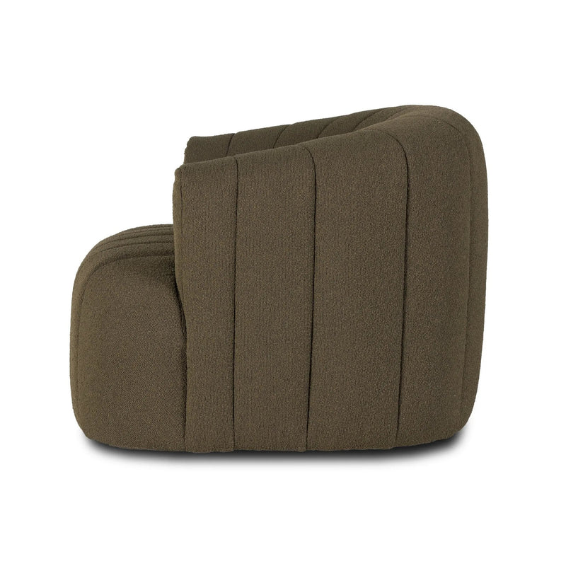 Elliana FIQA Boucle Olive Swivel Chair | ready to ship!