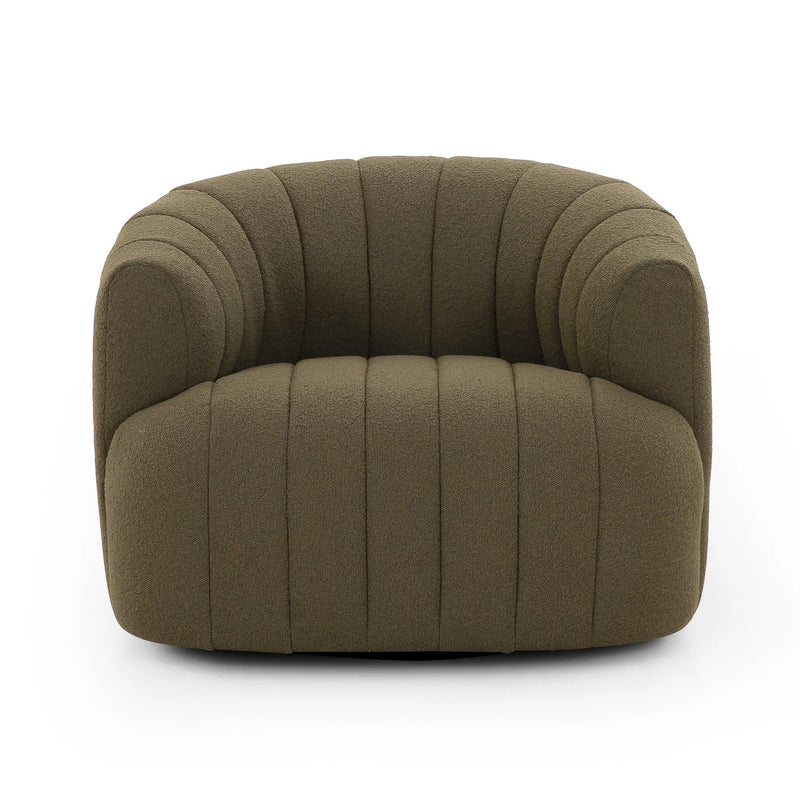 Elliana FIQA Boucle Olive Swivel Chair | ready to ship!