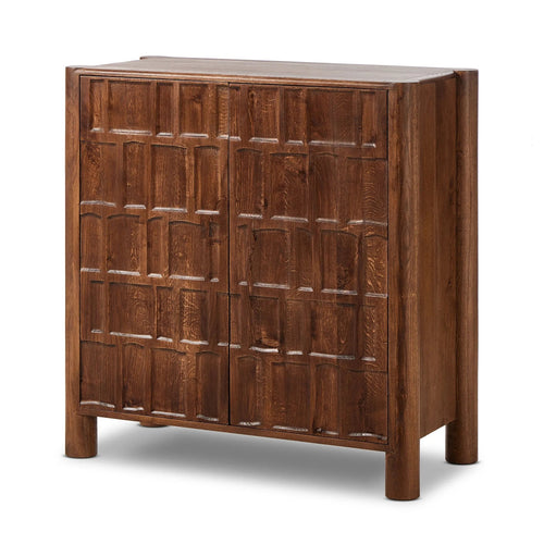 Ezri Cocoa Oak Bar & Wine Storage Bar Cabinet | shipping 7/27/2025