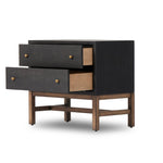 Fiona Black Raffia Nightstand | shipping 08/25/2025