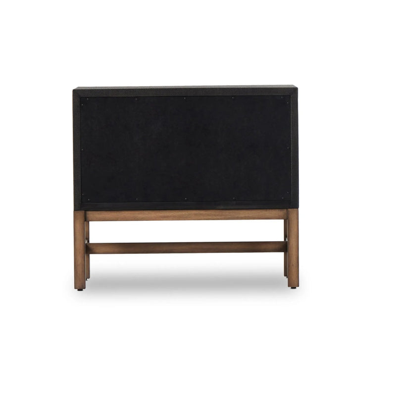 Fiona Black Raffia Nightstand | shipping 08/25/2025