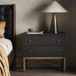Fiona Black Raffia Nightstand | shipping 08/25/2025
