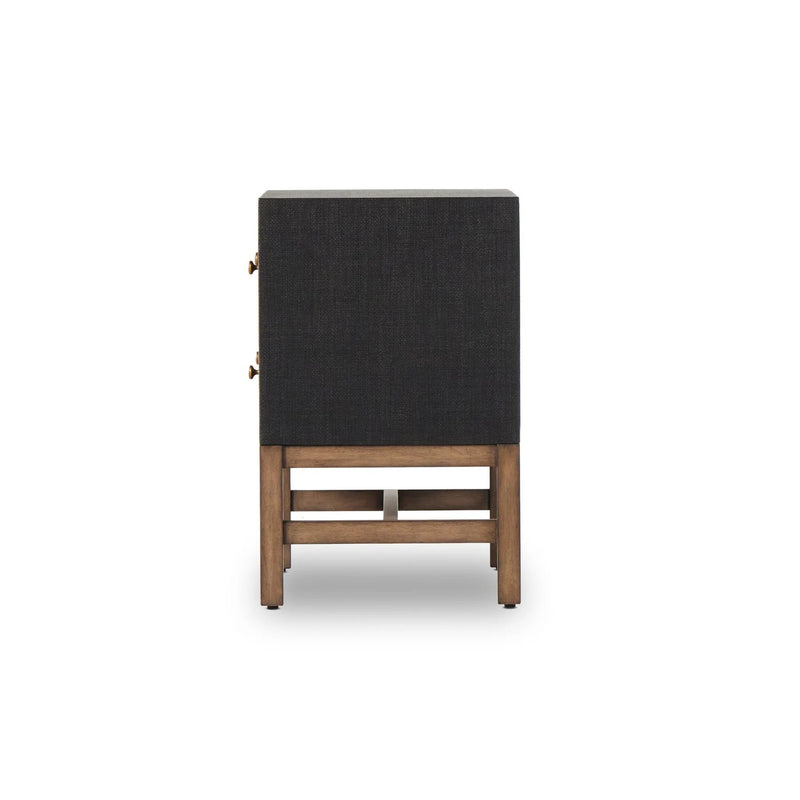 Fiona Black Raffia Nightstand | shipping 08/25/2025