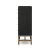 Fiona Black Raffia Tall Dresser | shipping 10/9/2025