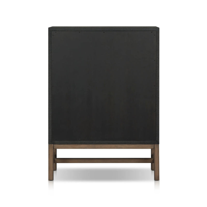 Fiona Black Raffia Tall Dresser | shipping 10/9/2025