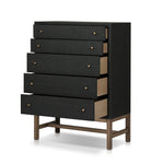 Fiona Black Raffia Tall Dresser | shipping 10/9/2025