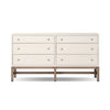 Fiona Ivory Painted Raffia 6 Drawer Dresser | shipping 10/25/2025