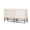 Fiona Ivory Painted Raffia 6 Drawer Dresser | shipping 10/25/2025
