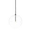 Glass Black Gunmetal Clear Glass Globe Large Pendant | ready to ship!