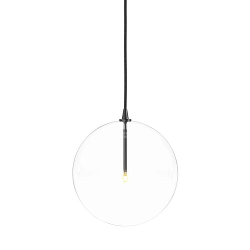 Glass Black Gunmetal Clear Glass Globe Large Pendant | ready to ship!