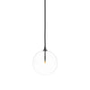 Glass Black Gunmetal Clear Glass Globe Medium Pendant | ready to ship!