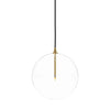 Glass Burnished Brass Clear Glass Globe Large Pendant | ready to ship!