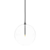 Glass Black Gunmetal Clear Glass Globe Large Pendant | ready to ship!