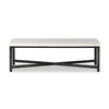 Hammered White Marble Iron Coffee Table | shipping 6/25/2025