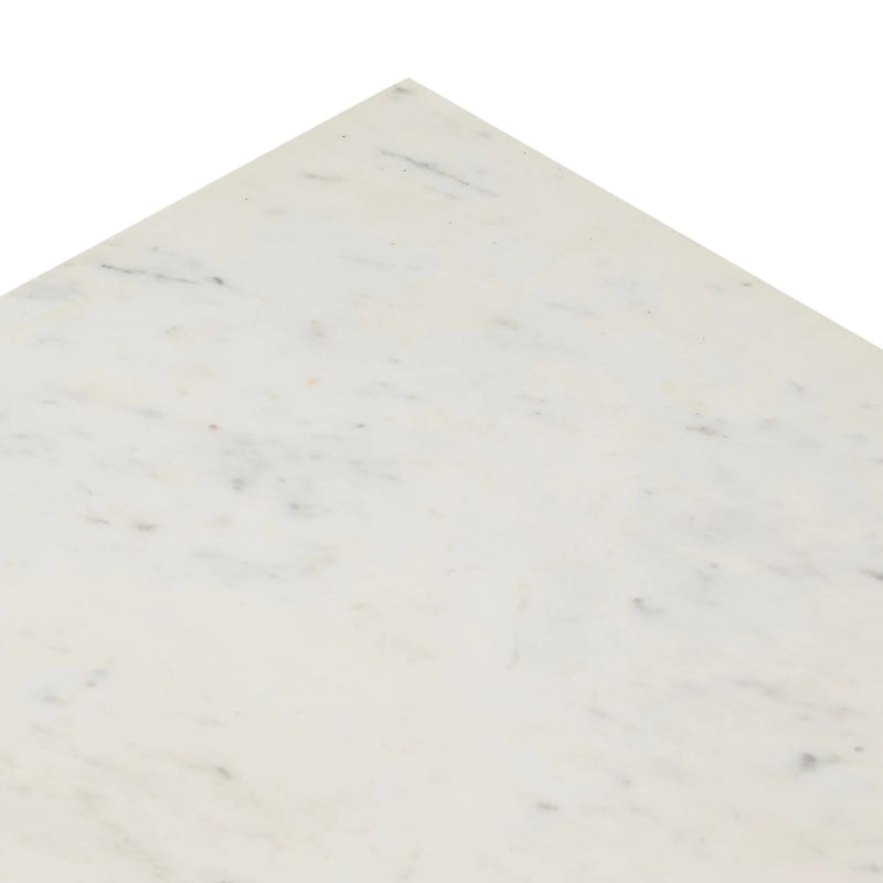 Hammered White Marble Iron Coffee Table | shipping 6/25/2025