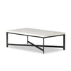 Hammered White Marble Iron Coffee Table | shipping 6/25/2025