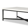 Hammered White Marble Iron Coffee Table | shipping 6/25/2025