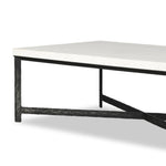 Hammered White Marble Iron Coffee Table | shipping 6/25/2025
