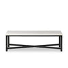 Hammered White Marble Iron Coffee Table | shipping 6/25/2025
