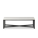 Hammered White Marble Iron Coffee Table | shipping 6/25/2025