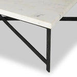 Hammered White Marble Iron Coffee Table | shipping 6/25/2025