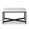 Hammered White Marble Iron Coffee Table | shipping 6/25/2025