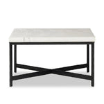 Hammered White Marble Iron Coffee Table | shipping 6/25/2025