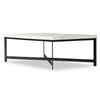 Hammered White Marble Iron Coffee Table | shipping 6/25/2025