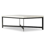 Hammered White Marble Iron Coffee Table | shipping 6/25/2025