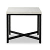Hammered White Marble Iron End Table | ready to ship!