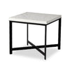 Hammered White Marble Iron End Table | ready to ship!