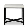 Hammered White Marble Iron End Table | ready to ship!