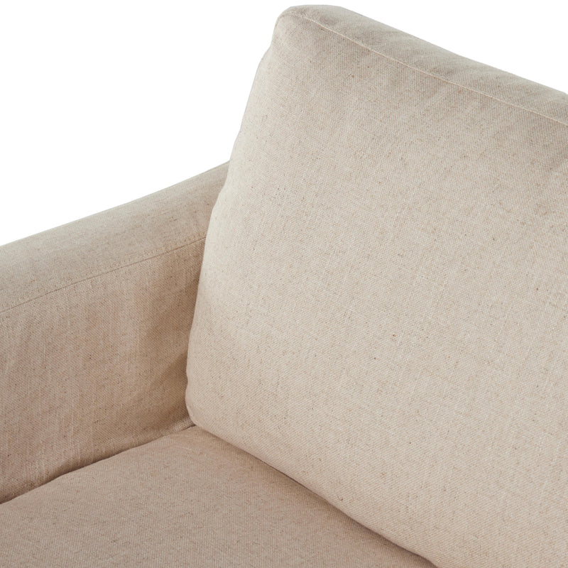 Hampton Creme Slipcover Swivel Chair | ready to ship!