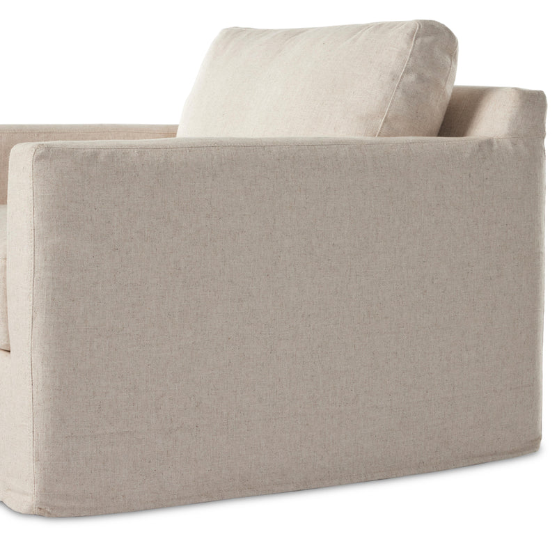 Hampton Creme Slipcover Swivel Chair | ready to ship!