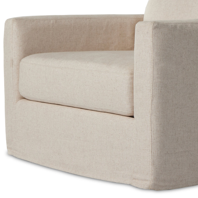 Hampton Creme Slipcover Swivel Chair | ready to ship!