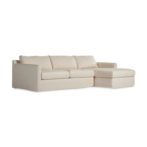 Hampton Evere Creme 2-Piece Right Chaise Slipcover Sectional | shipping 6/12/2025