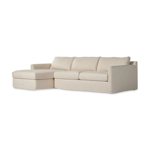 Hampton Evere Creme 2-Piece Left Chaise Slipcover Sectional | shipping 6/12/2025