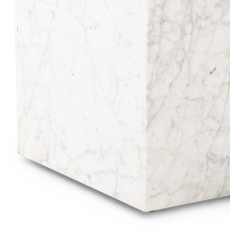Reina Carrara Marble End Table | ready to ship!