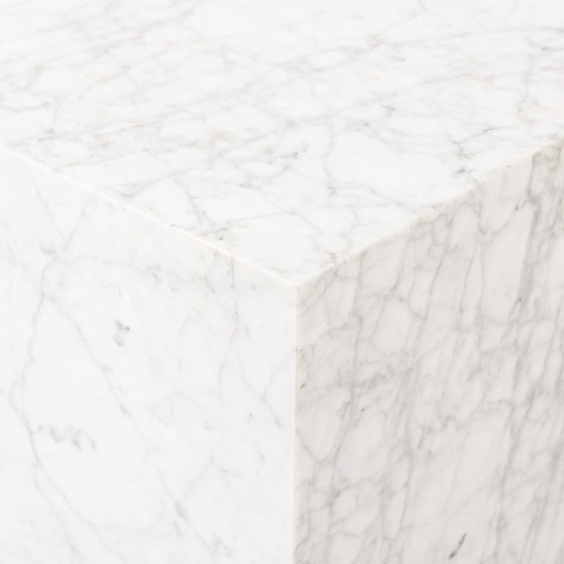 Reina Carrara Marble End Table | ready to ship!