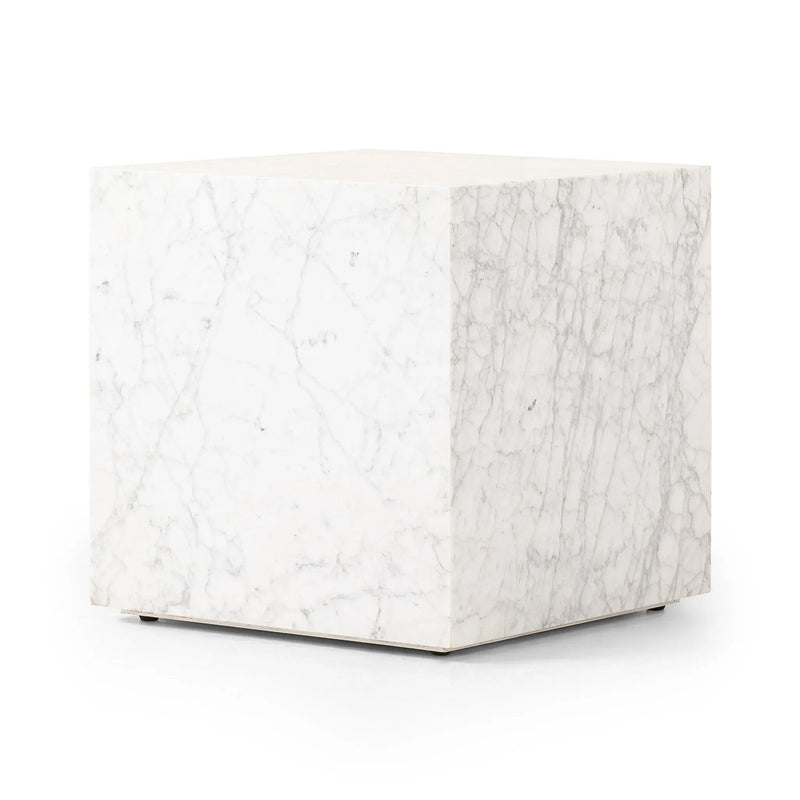 Reina Carrara Marble End Table | ready to ship!