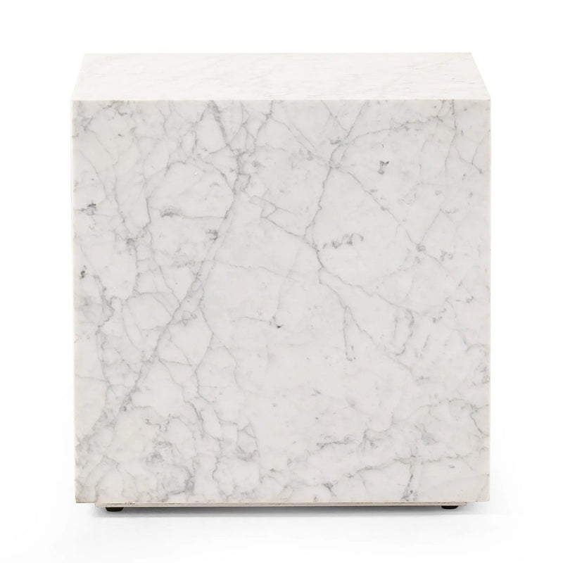 Reina Carrara Marble End Table | ready to ship!