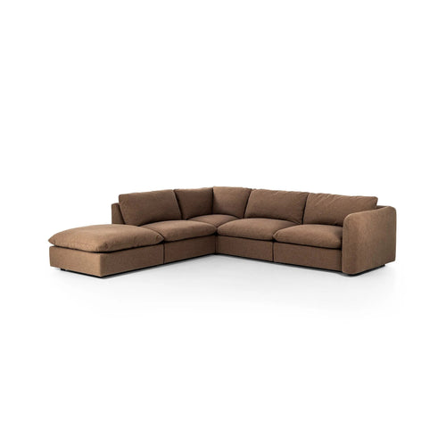 Ingel Antwerp Cafe 4-Piece Sectional W/ Ottoman