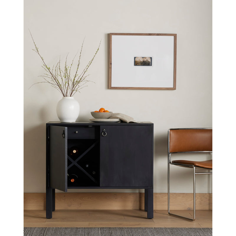 Isador Black Wash Poplar Bar Cabinet | shipping 6/15/2025