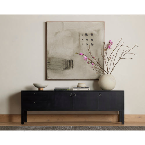 Isador Black Wash Poplar Media Console | shipping 7/4/2025